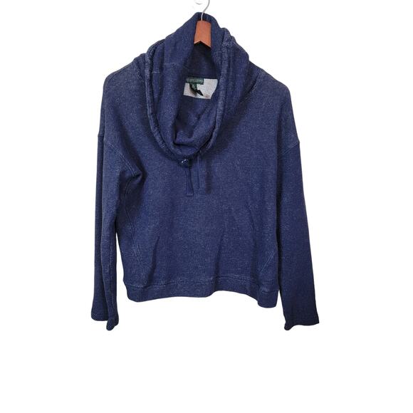 Ralph Lauren Jeans Women's Funnel Cowl Neck Sweatshirt Blue Medium Long Sleeve - Picture 1 of 4